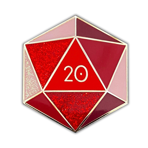 Garnet d20 - January birthstone - D&D/RPG enamel pin