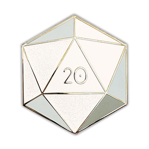 Diamond d20 - April birthstone - D&D/RPG enamel pin