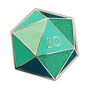 Alexandrite d20 - June birthstone - D&D/RPG enamel pin