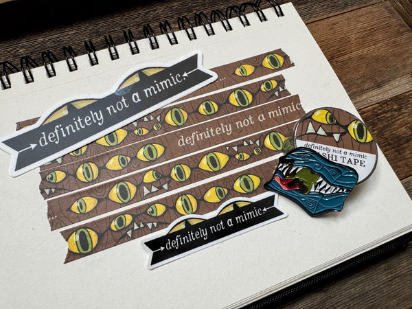 Mimic washi tape, stickers, and pin