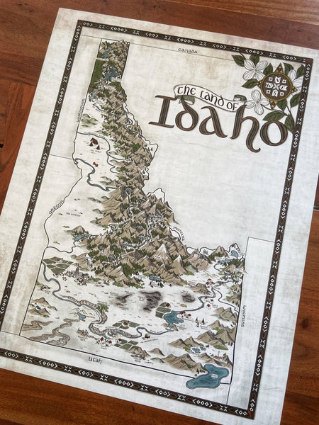 Idaho Map - Hand-drawn fantasy map of Idaho