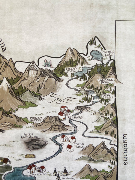 Idaho Map - Hand-drawn fantasy map of Idaho