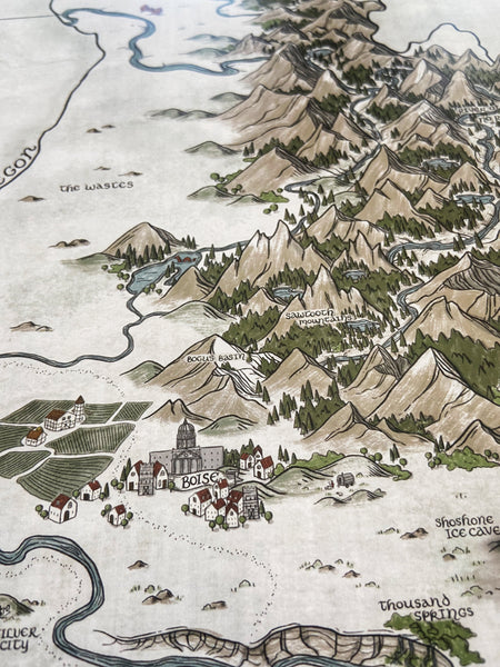 Idaho Map - Hand-drawn fantasy map of Idaho