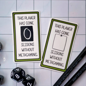 Metagaming sticker - D&D vinyl sticker for Dungeons and Dragons, dungeon master, rug player - waterproof, UV-proof