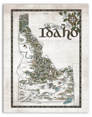 Idaho Map - Hand-drawn fantasy map of Idaho