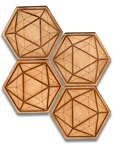 Geometric d20 Hexagon Coasters