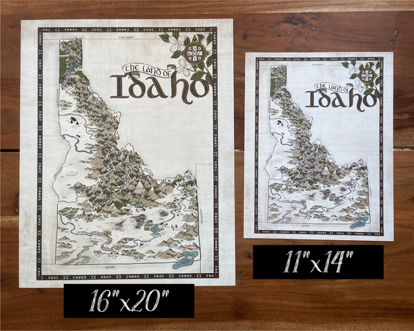 Idaho Map - Hand-drawn fantasy map of Idaho