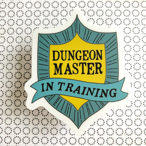 Dungeon Master in Training - D&D vinyl sticker - waterproof, UV-proof