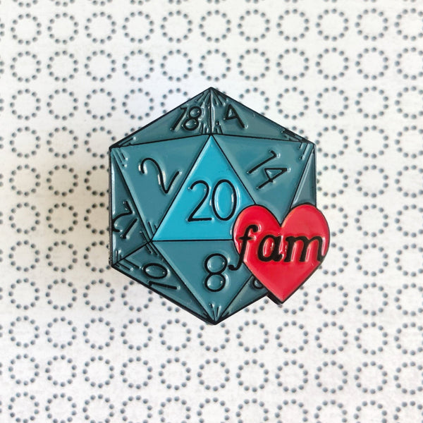 Nat 20 Fam - D&D/RPG enamel pin