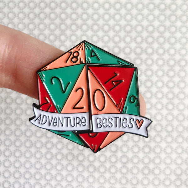 Adventure Besties - D&D/RPG friendship enamel pin