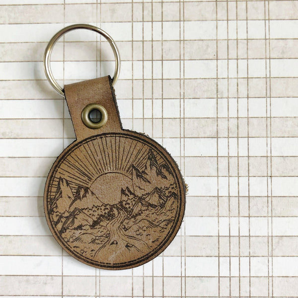 Adventure Awaits - Engraved Genuine Leather Keychain