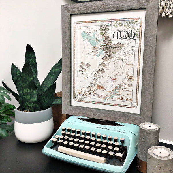 Utah Map - Hand-drawn fantasy map of Utah - 11x14  or 16x20 print