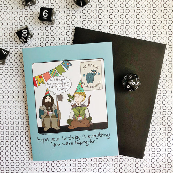 A different kind of party - D&D/RPG birthday card