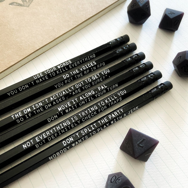 Metagaming Pencils  - Great for D&D, RPG, and more!