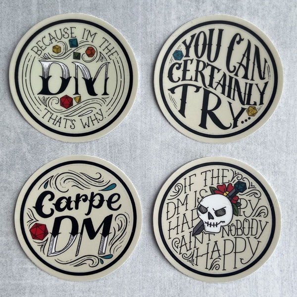 Carpe DM - D&D Dungeon Master vinyl sticker - waterproof, UV-proof