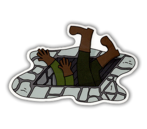 Missed Trap - D&D/RPG Dumb Ways to Die vinyl sticker