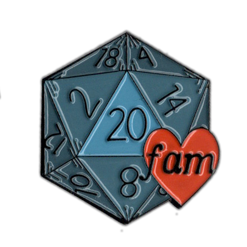 Nat 20 Fam - D&D/RPG enamel pin
