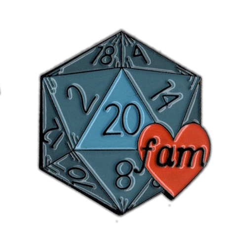 Nat 20 Fam - D&D/RPG enamel pin