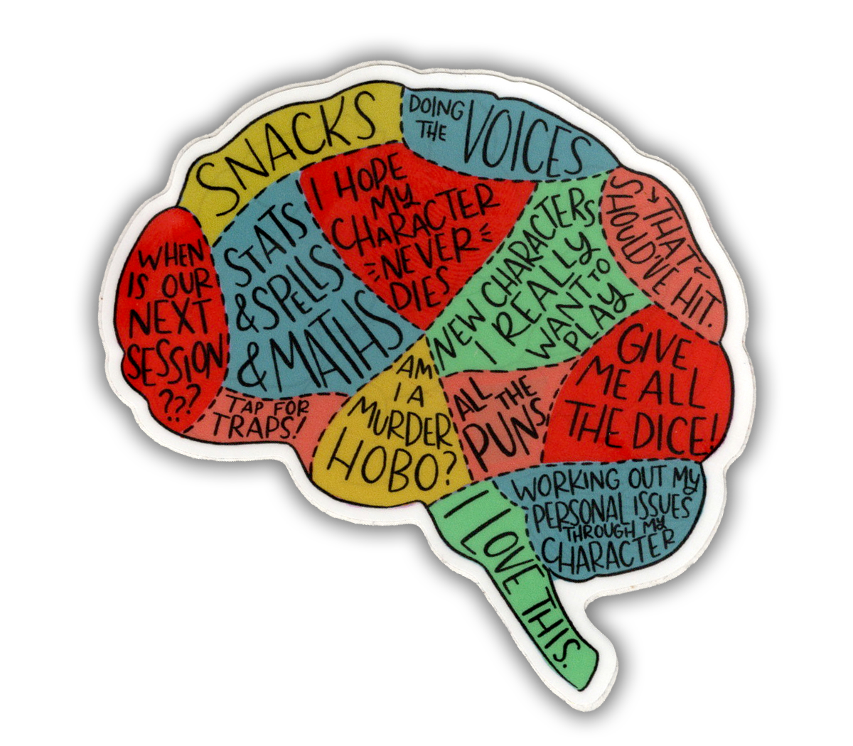RPG Brain - D&D/RPG Dumb Ways to Die vinyl sticker
