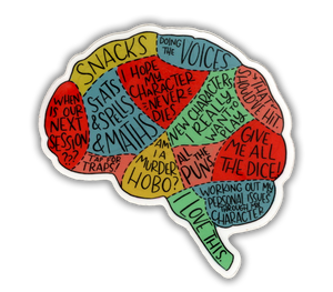 RPG Brain - D&D/RPG Dumb Ways to Die vinyl sticker