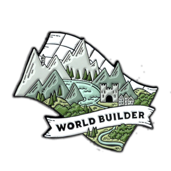World Builder Enamel Pin COLOR - for writers, crafters, makers, world builders
