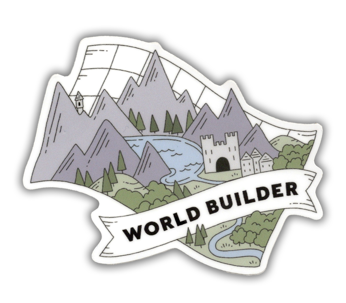 World Builder Vinyl Sticker - Color or Black & White
