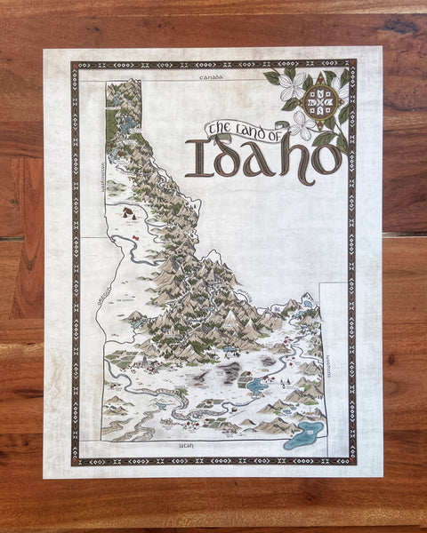 Idaho Map - Hand-drawn fantasy map of Idaho