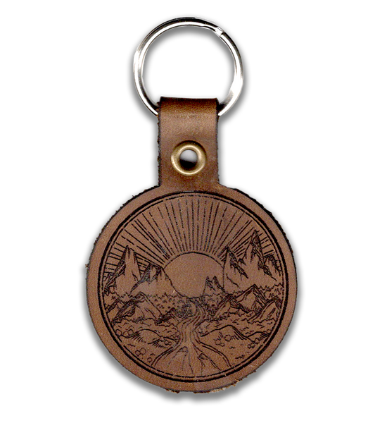 Adventure Awaits - Engraved Genuine Leather Keychain