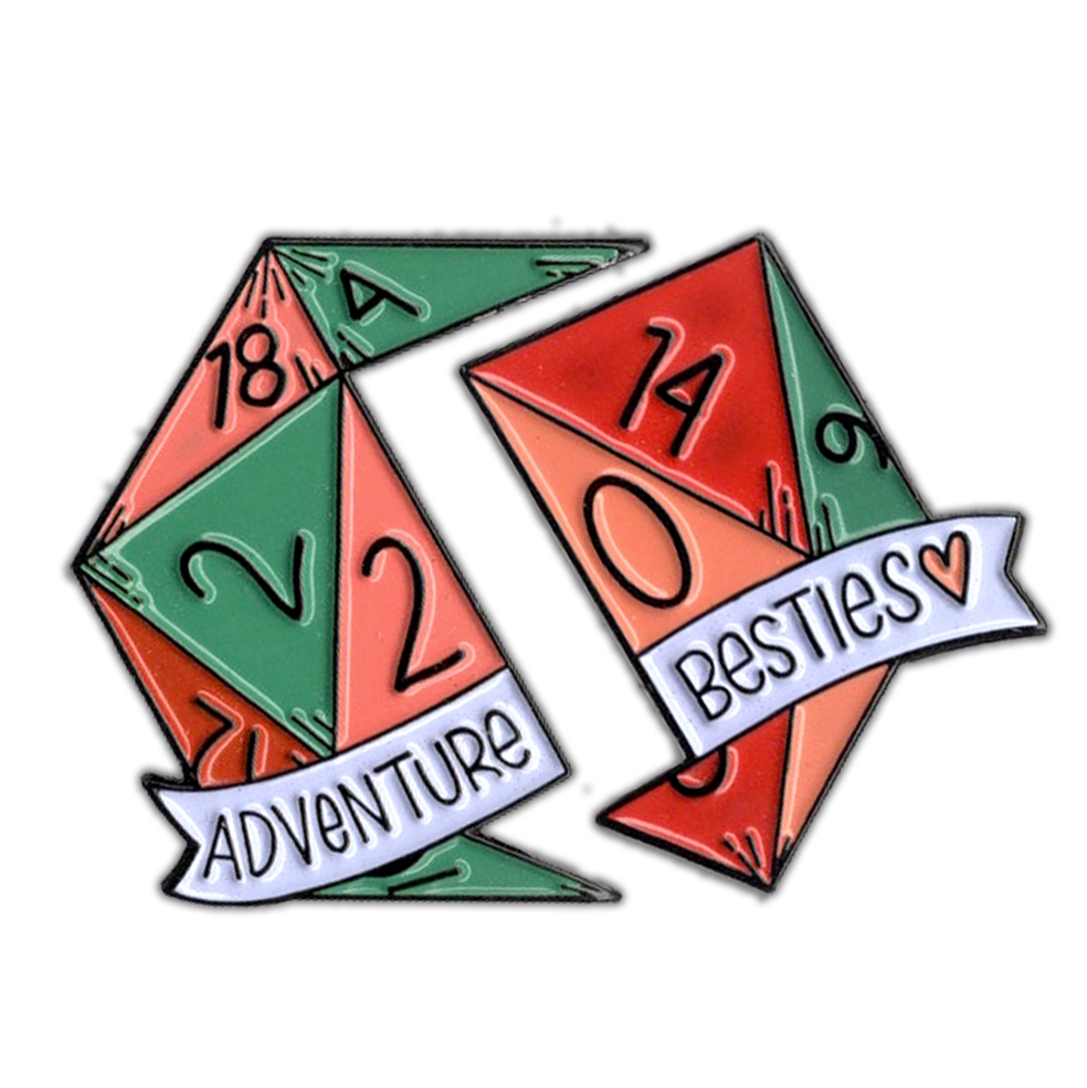 Adventure Besties - D&D/RPG friendship enamel pin