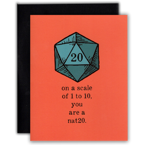 You are a nat20 - D&D/RPG Thank You/Love/Friendship card